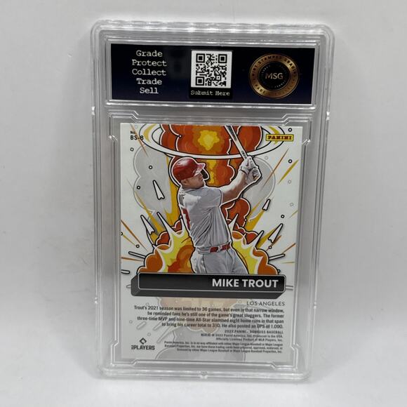 2022 Panini Donruss - Bomb Squad Mike Trout #BS-8 Vector Rare Graded 10 Gem Mint - Picture 2 of 2
